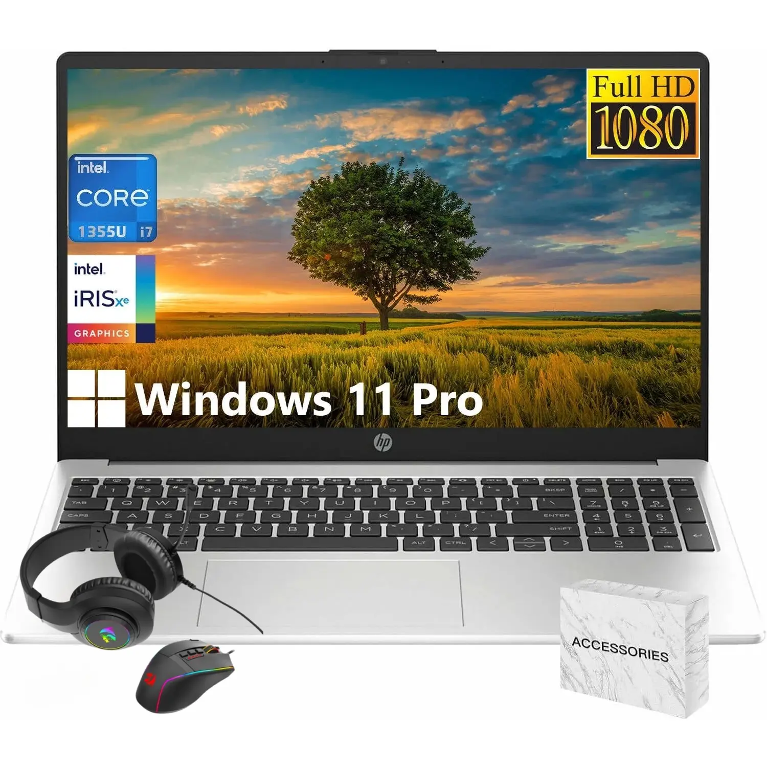 HP 15.6" 250 G10 FHD Business Laptop, Intel 10-Core i7-1355U,Up to 64GB RAM, Up to 1TB SSD, Numeric Keypad, Webcam Privacy Shutter, Wi-Fi 6 & Bluetooth, Windows 11 Pro
