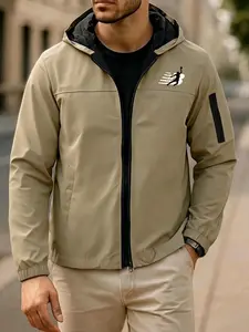 Waterproof Jacket Lightweight Hooded Outdoor Coat, Sports Outerwear, Multi-Pocket Zipper, Ideal for Skiing Ice Skating Hiking Mountain Climbing Fishing