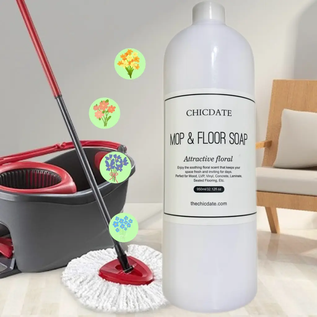 Highly Scented House Cleaner Mop Soap – Concentrated Mop Soap, 32.12oz/950ml, Gentle White Flower Perfume for Fresh & Sparkling Household Cleaning, Floral Scented Floor Cleaner