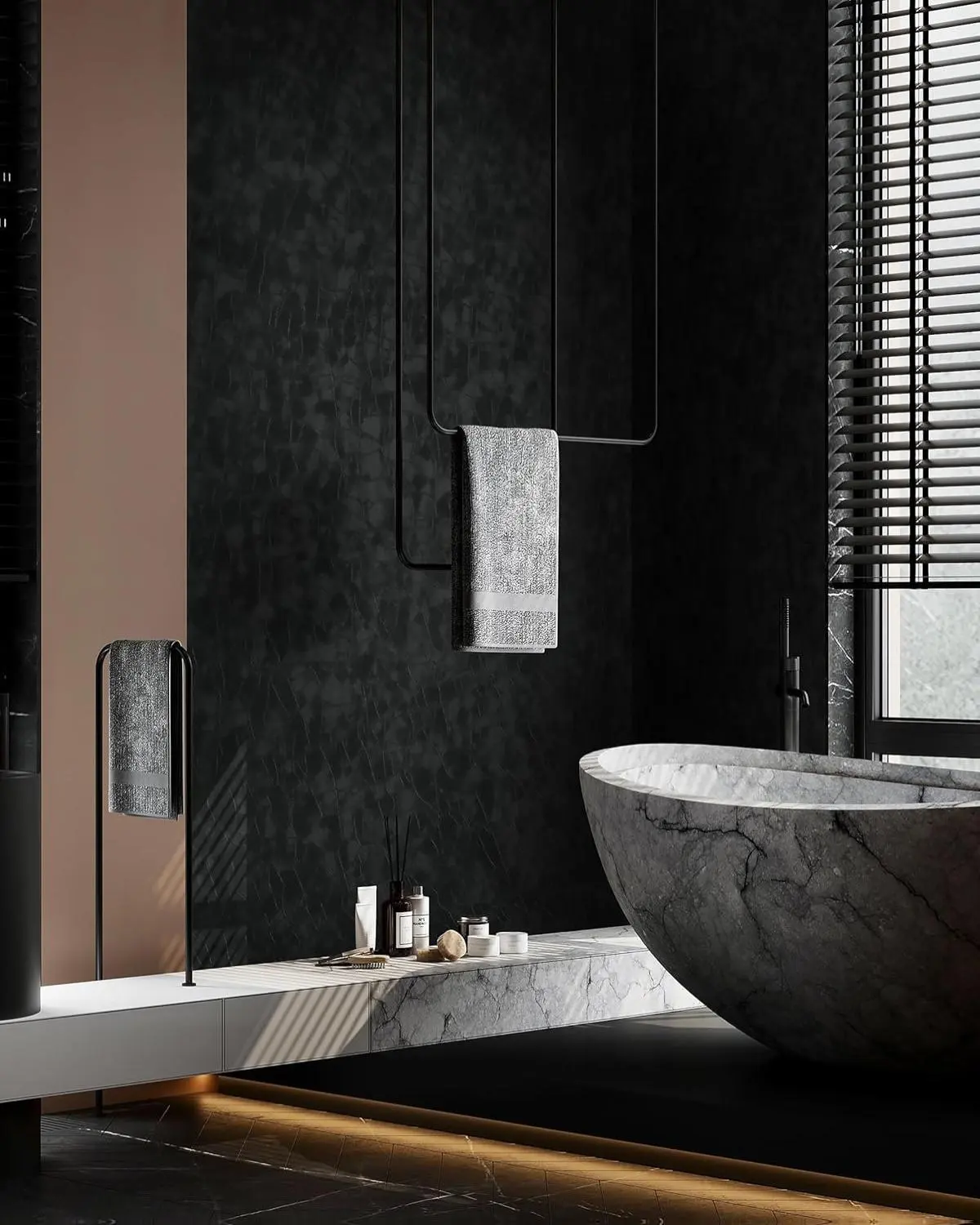 Peel and Stick Wallpaper Black Removable Wallpaper Modern Black Embossed Thicken Self Adhesive Textured Contact Paper for Cabinets Walls Waterproof Vinyl Roll 78.7"x 15.7"