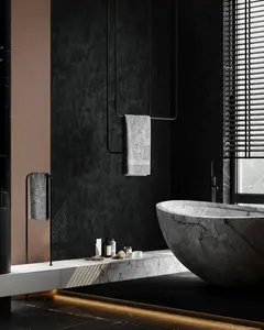 Peel and Stick Wallpaper Black Removable Wallpaper Modern Black Embossed Thicken Self Adhesive Textured Contact Paper for Cabinets Walls Waterproof Vinyl Roll 78.7"x 15.7"