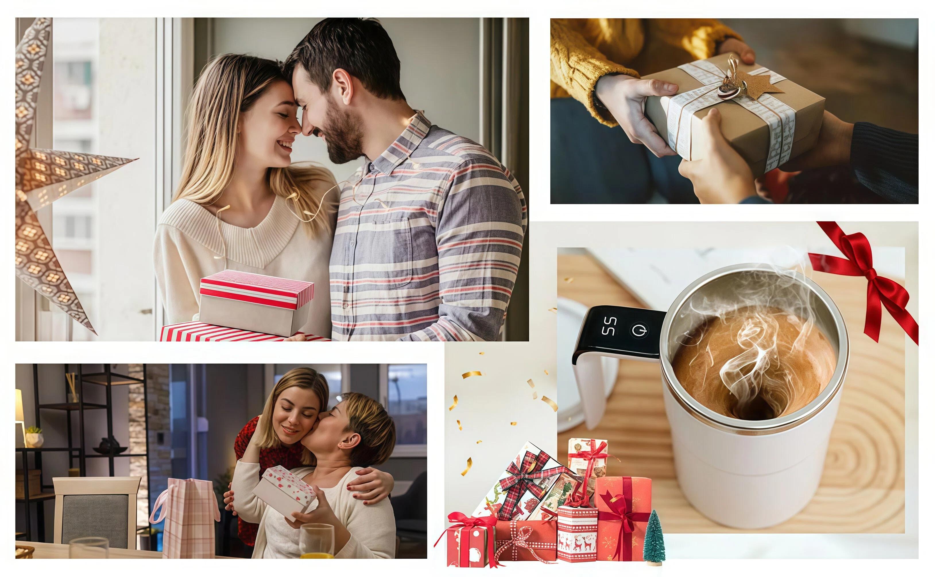 Rechargeable Self-Stirring Coffee Mug, Auto Magnetic Mixing, Temperature Display, 304 Stainless Steel, Double-Wall Insulated, Leak-Proof Travel Cup with Lid for Coffee, Milk, Protein Shakes