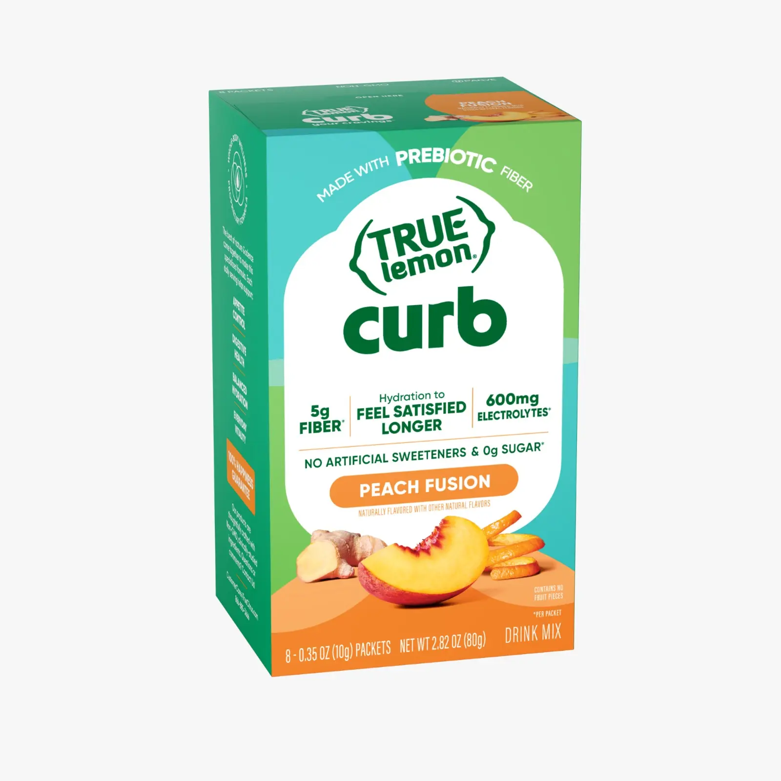 True Lemon Curb Peach Fusion | Prebiotic Fiber + Electrolyte Drink Mix with Green Tea True Lemon Curb Peach Fusion | Prebiotic Fiber + Electrolyte Drink Mix with Green Tea