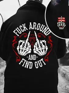 Fuck Around And Find Out Print Hoodie, Red Line Version, Shirt for Gen X