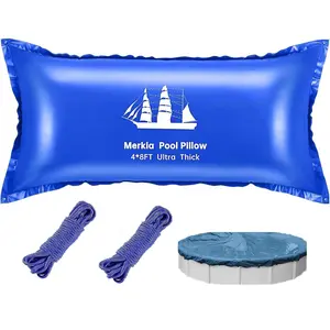 Pool Pillows for Above Ground Pools | 4 x 8 Ft Pool Cover Air Pillows Closing Winter Kit | Ultra Thick & Cold Resistant 0.4mm PVC for Winterizing | Included 2x16.5ft Rope
