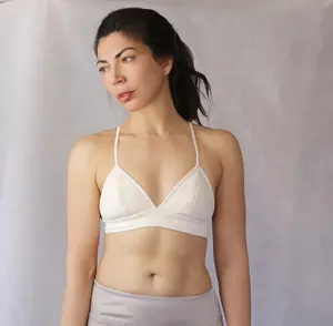 100% Organic Cotton Bralette. Comfortable Breathable Bra. Sustainable Natural Handmade Lingerie