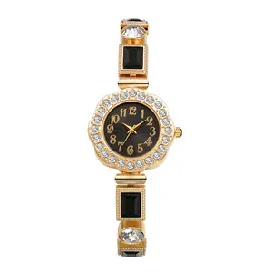 OIDEA Women's Elegant Quartz Dress Watch, 3.5cm Gold-Tone Adjustable Alloy Band, Arabic Numerals Dial, Full Crystal Trim, Watches for Women, for Party & Casual Wear summerwins,summerwins