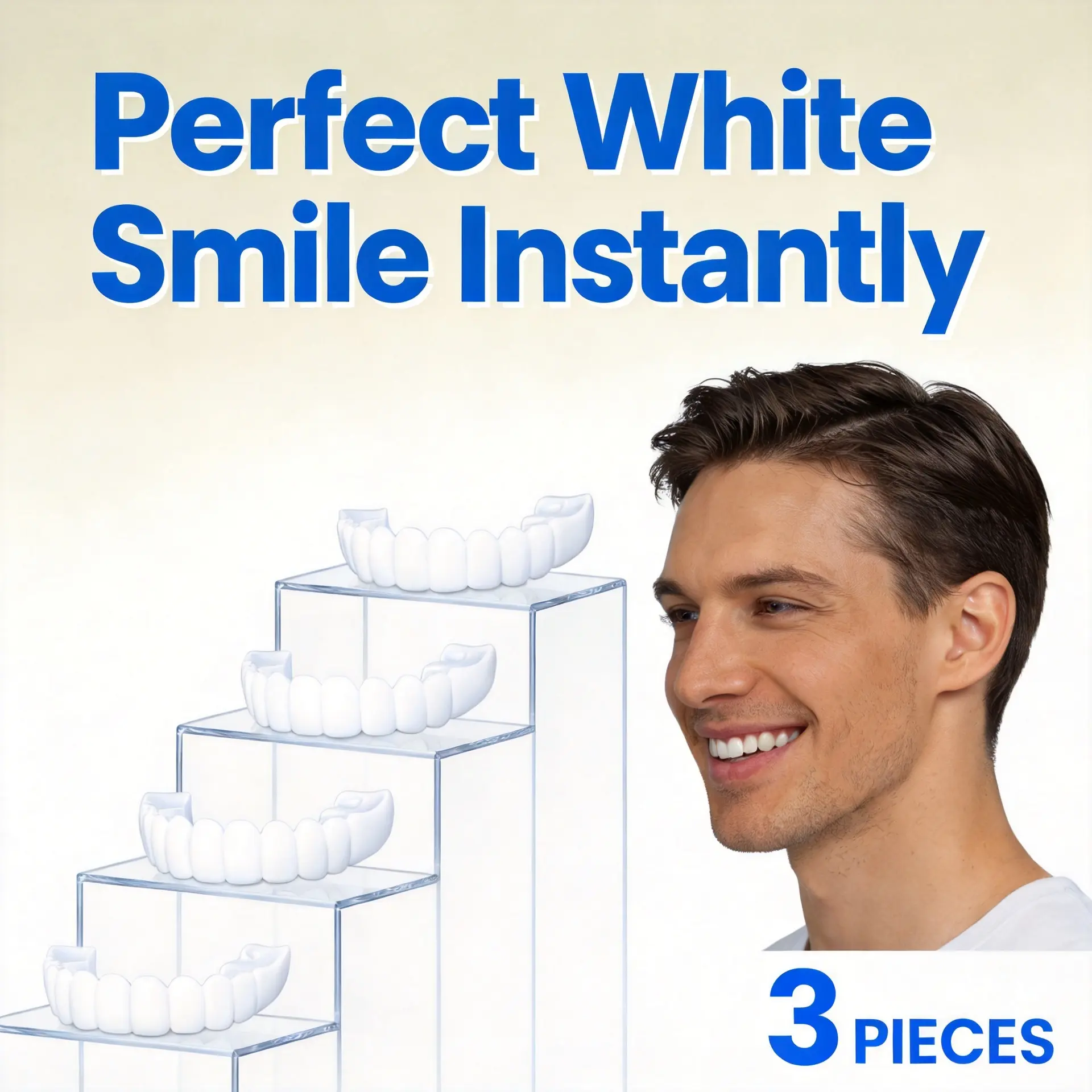 【3PC】snap on false Silicone Denture Kit false Denture Kit Moldable False Fix Your Smile at Home Within 1 Minutes ReusableVeneers Perfect for Unisex Versatile For Everyday Wear Instant Visual Look Enhancer