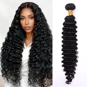 Msgem Hair Deep Wave Hair Weave 100% Human Hair Bundles 12A Deep Wave Remy Hair 12-32 Inch 1 Pcs Lot Weave Extensions No Chemical #SummerVibes