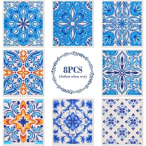 8 Pack Swedish Dish Cloths for Kitchen , Cellulose Sponge Cloths Swedish Dish Rags Washable Paper Towels Cloth Quick Dry Non-Scratch for Washing Dishes Home Counter Wipe