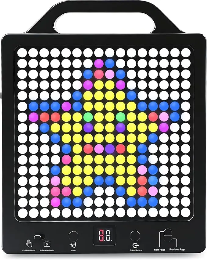 Sensory Toys for Kids with Autism | Light-Up STEM Toy | Screen-Free Travel Toy | No Pegs Choking Hazard, for Autistic, ADHD, CVI, Boys, Girls, Toddlers, Birthday, Gift, Ages 3+ (256 Buttons)
