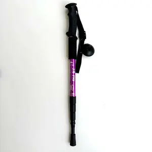 Outdoor trekking poles Folding aluminum alloy four ultra-light telescopic walking sticks hiking trekking crutches Collapsible Alloy Stick