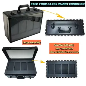 Durable four-slot key lock transparent top display PSA graded card TCGBGS double-layer multi-card storage box three-in-one