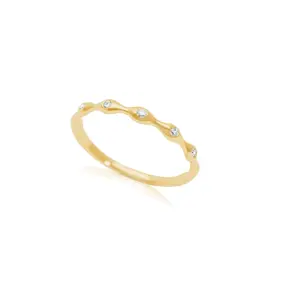 14k Bezel Set Eternity Band White & Yellow Gold