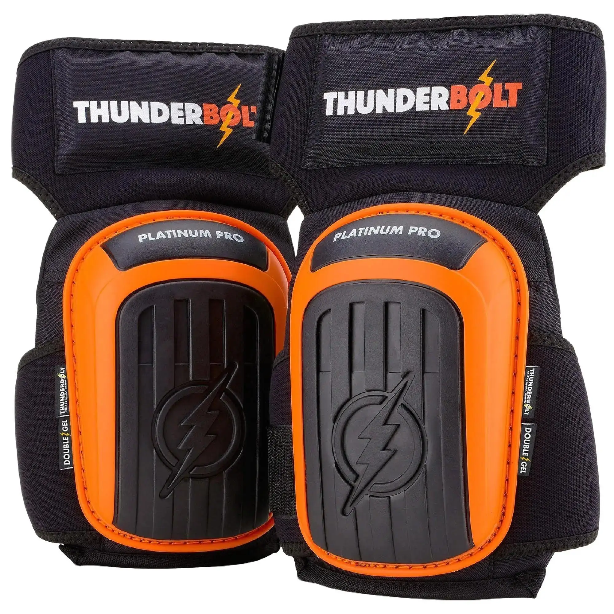 THUNDERBOLT Professional Knee Pads for Work, Construction, Flooring, Gardening, Cleaning, with Double Gel studson hardhat