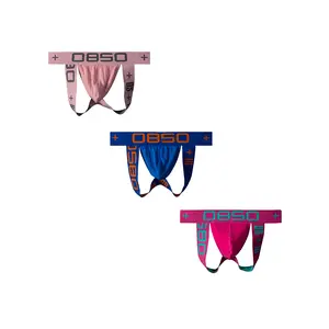 3-Pack Men's Edgy Briefs Set-Low-Rise Underwear&Open-Back Breathable Mesh Panels For Gym/Night Run/Pride Season Hollow Out U-Shaped Raised Hip Double Thong Back Sweatpants COTTON95% SPANDEX5% Activewear Sportswear Athletic Menswear Beige Mixed Color Plain