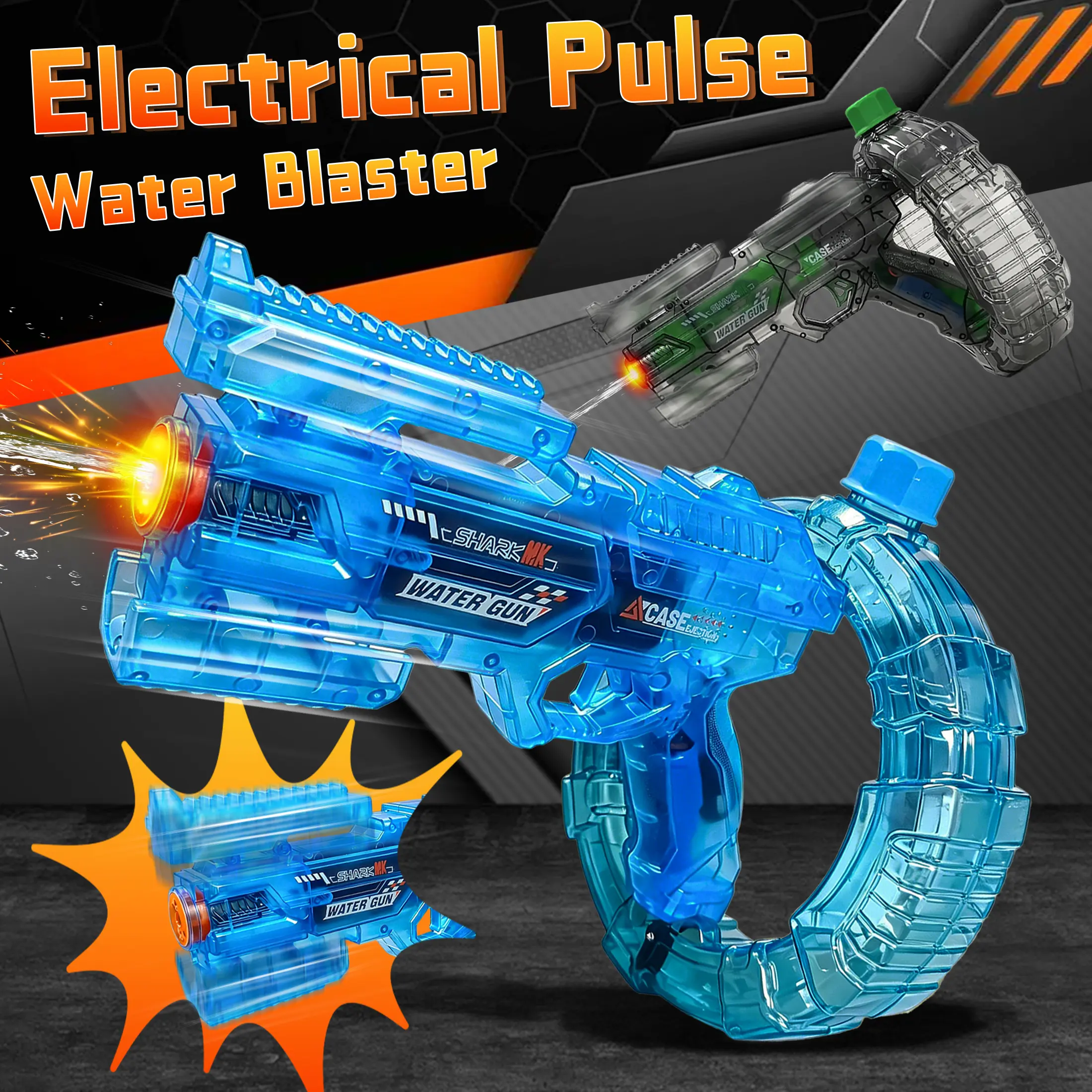 LED Electric Water Blaster with Space Energy Ring Design, Hydro blaster, High-pressure & Long-range, Large Capacit | Safe & Harmless Water Gun Toy | Summer Outdoor Fun | Ideal Gift for Kids & Family