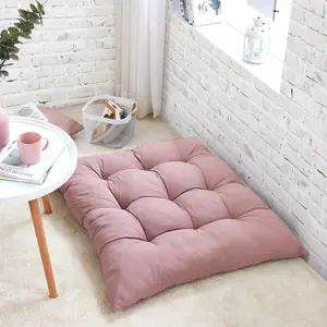 Rainha - Puffy Tufted College Floor Pillow - Mauve Taupe