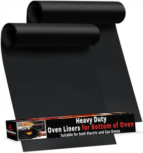 2 Pack Large Thick Heavy Duty Non Stick Teflon Oven Liners Mat, 17"x 25" BPA and PFOA Free, for Bottom of Electric Oven Gas Stove and Microwave Charcoal or Gas Grills Bakeware Kitchen Utensils
