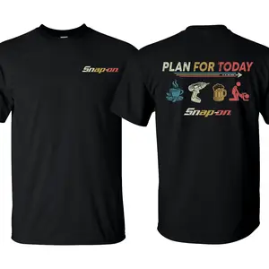 PLAN FOR TODAY Snap-on T-Shirt, Sweater, Hoodie - Double Sided Printed 100% Cotton Fitted Crew Neck Short Sleeve Casual Unisex Top Made in USA