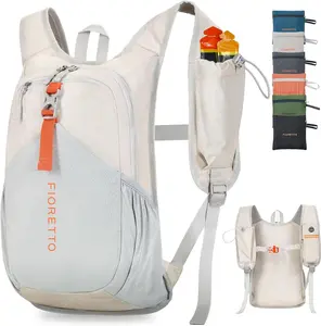 15L Hiking Backpack for Women Men Mini Packable Backpack Lightweight Small Daypack for Camping Travel Outdoor, BeigeGift.