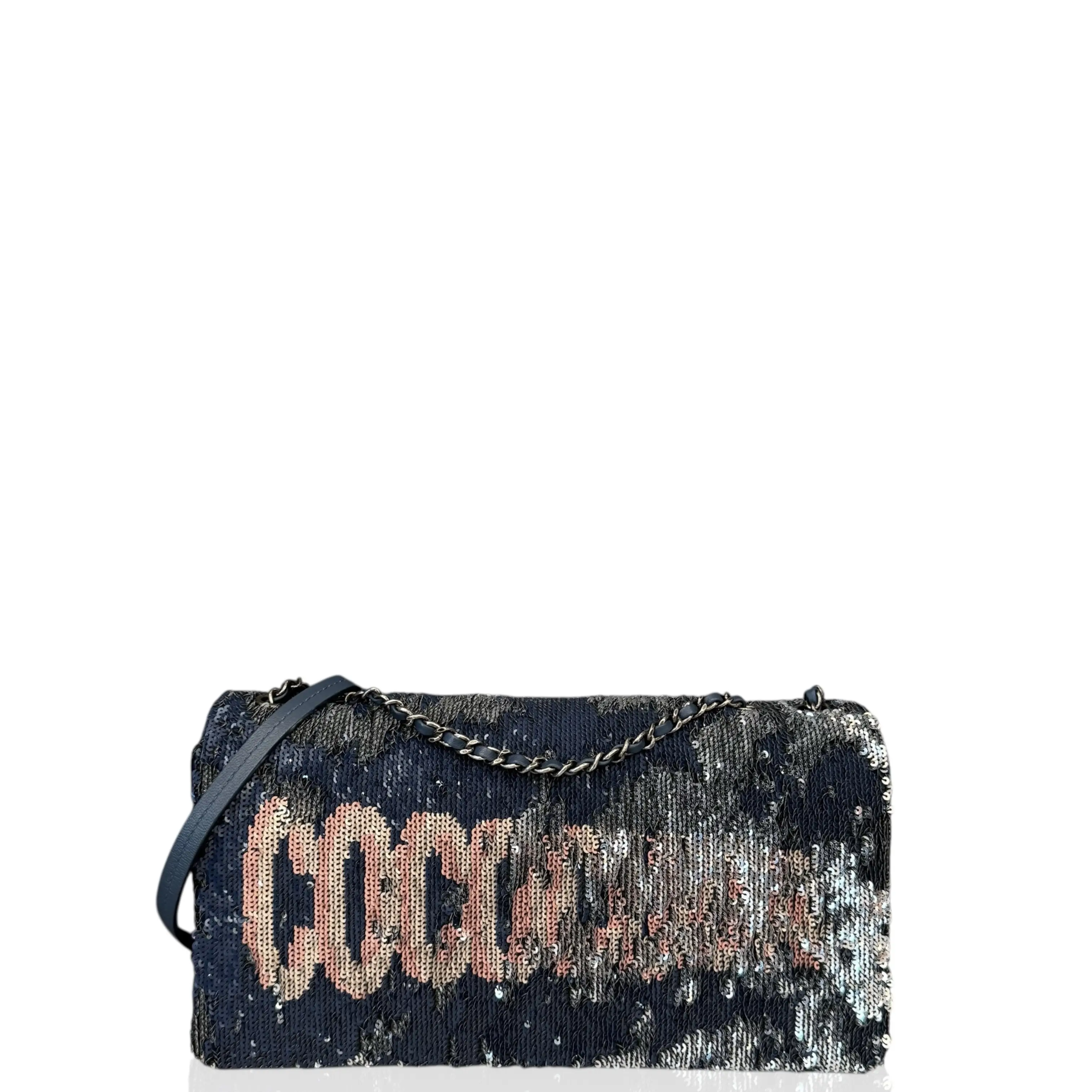 Pre-owned CHANEL Leather Shoulder Bags Shoulder Bag Sequin Blue (ac031926b9)