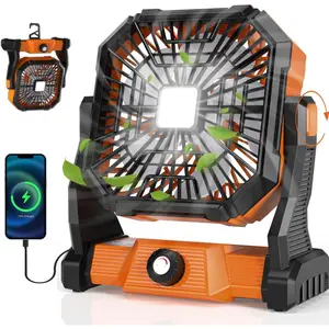Portable Camping Fan,20000mAh Rechargeable   Fan with LED Lantern, USB-C  Operated Fans,Ultra Quiet, for Outdoor Indoor Use,Travel, Tent, Beach, Picnic, Barbecue, Fishing, Home