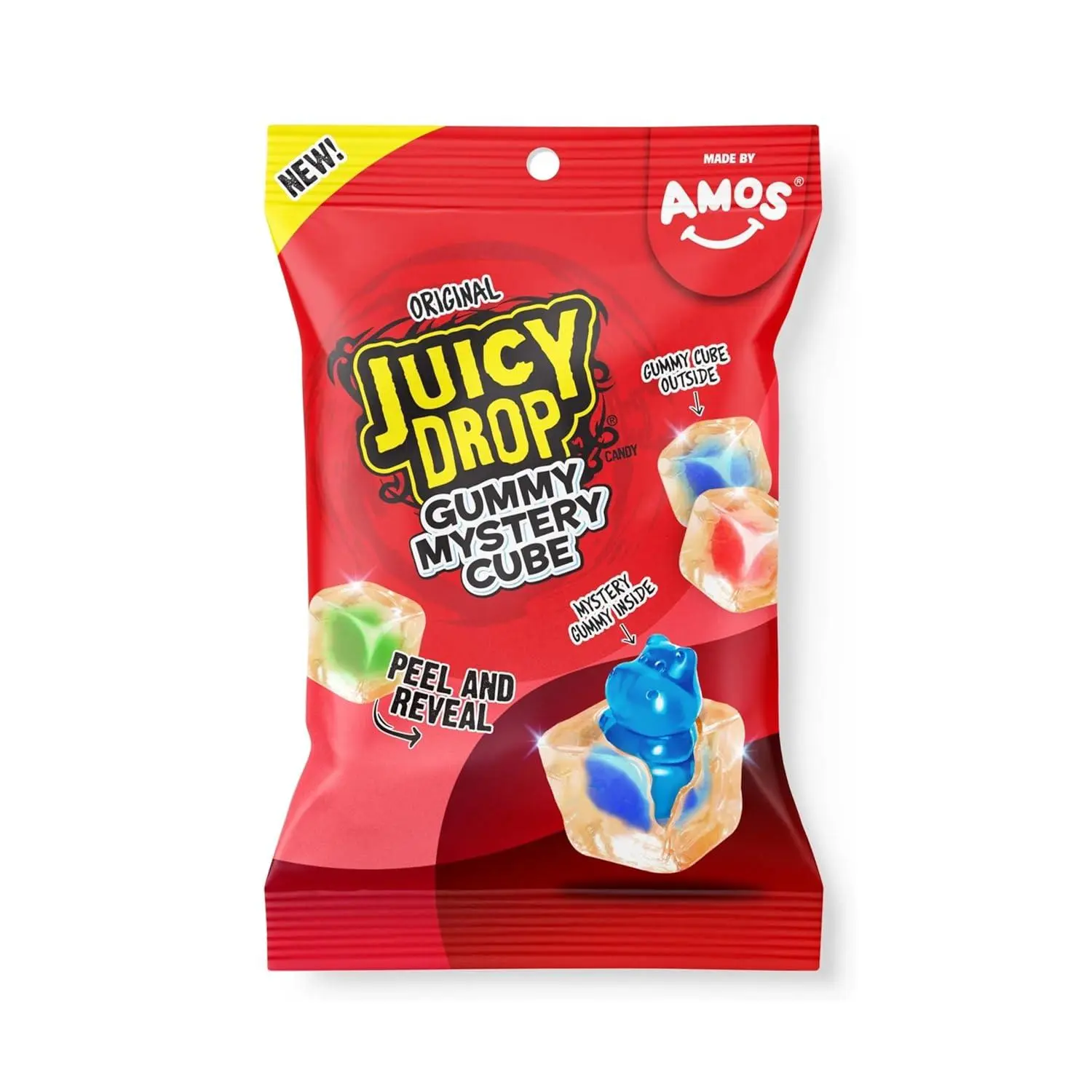 Amos Juicy Drop Mystery Gummy Cubes Original 5 oz 12 ct