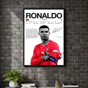 [ SPORT UNFRAMED - SALE UP TO 45% ] Ronaldo Hardline Series Sports Poster Elite Goal Scorer Modern Athletic Wall Art
