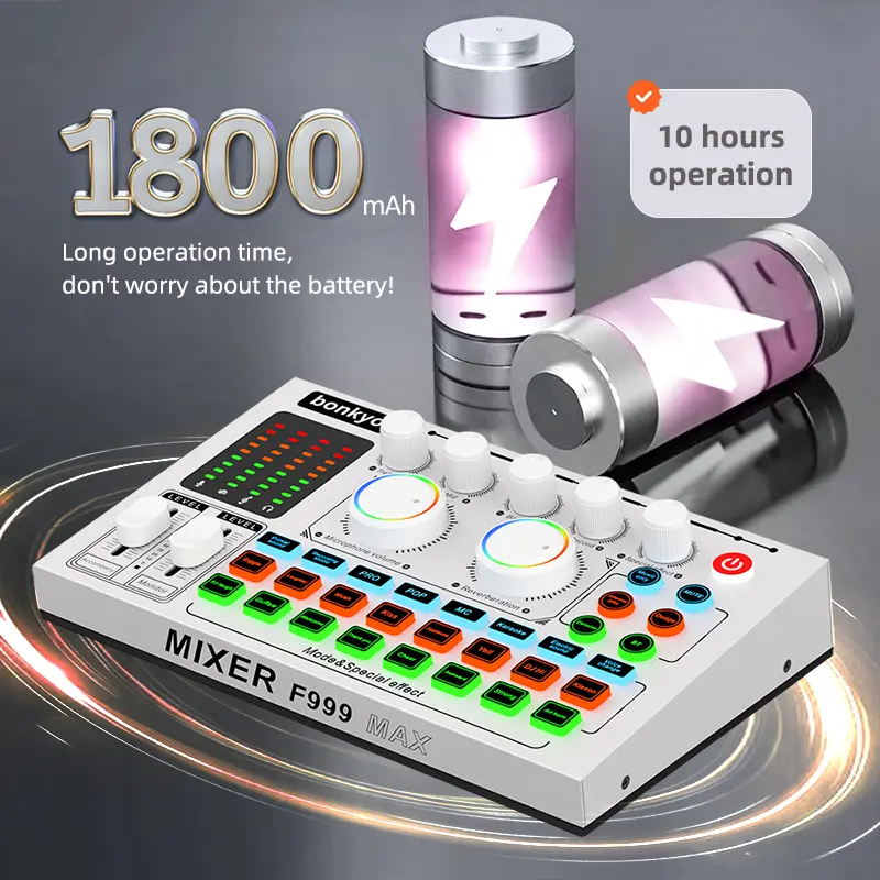 Bonkyo Audio Mixer F999MAX with M999Mic - Comprehensive Live Sound