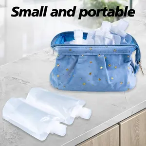 12 Counts Reusable Plastic Pouches, Sturdy Leak-Proof Bags for Sports Drinks and Water Organiser Fruit