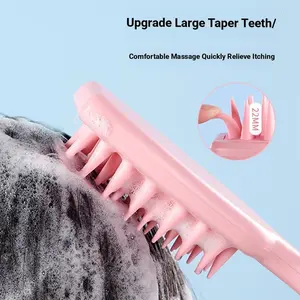 2 Pack Scalp Massage Comb Set, Long Handle Silicone Hair Brush for Head Cleaning & Anti-Itch Massaging, Adult Use Hair Care Tool