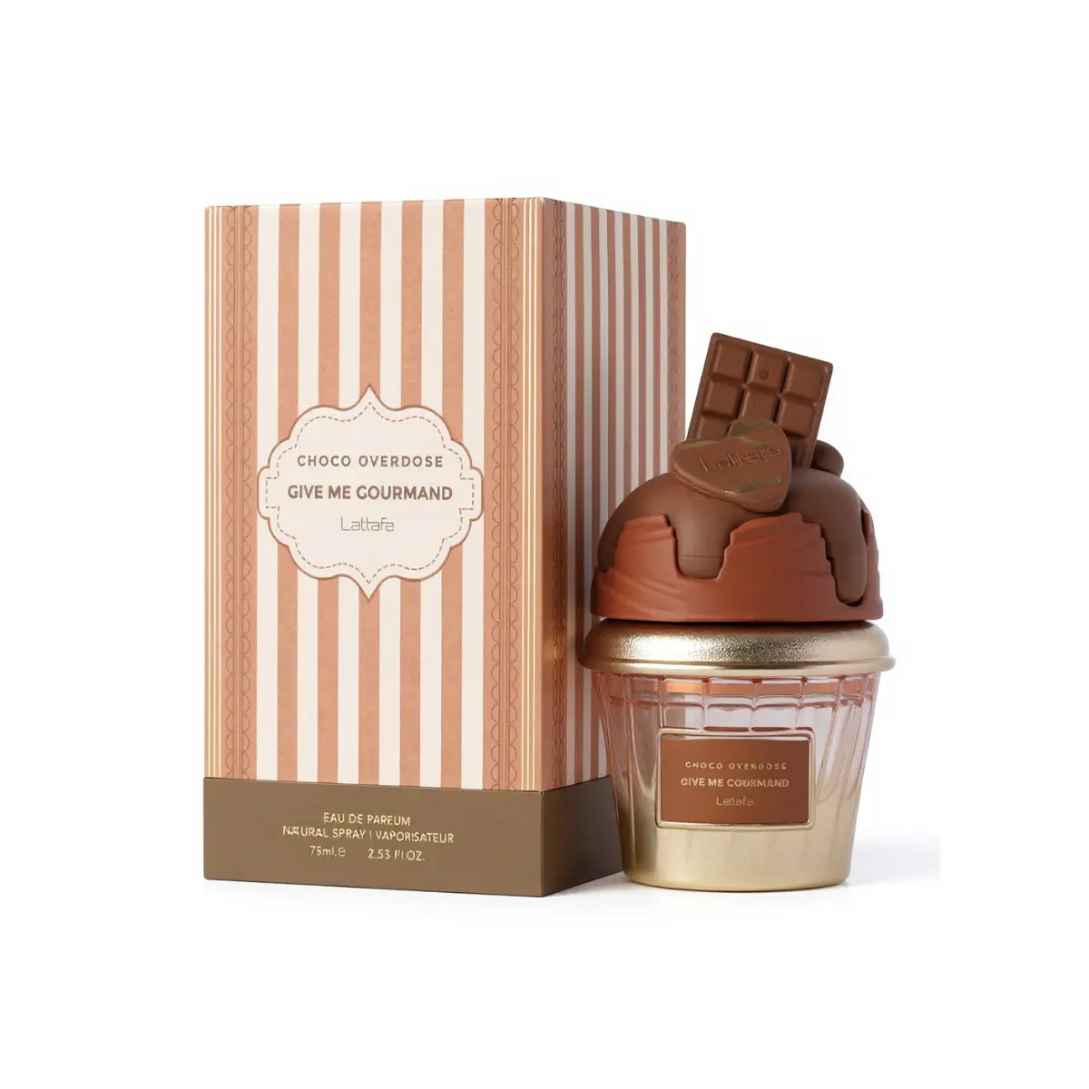 Lattafa Choco Overdose Eau de Parfum, 2.5 fl oz, Decadent Gourmand Unisex EDP Scents with Cacao, Caramel & Vanilla, Edp Fragranced Perfume, Unisex Fragrance