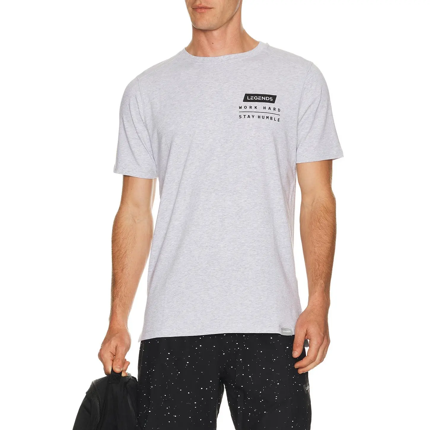 Legends Legends Work Hard Aviation Tee in Heather Gray