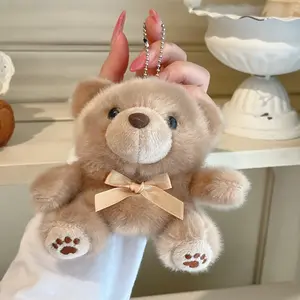 Cute Cartoon Bear Plush Earphone Case For AirPods 4 3 2 Pro, Kawaii Bear Lanyard Headphone Cover