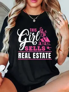 100% Cotton This Girl Sells Real Estate TShirt - Female Realtor Gift Tee