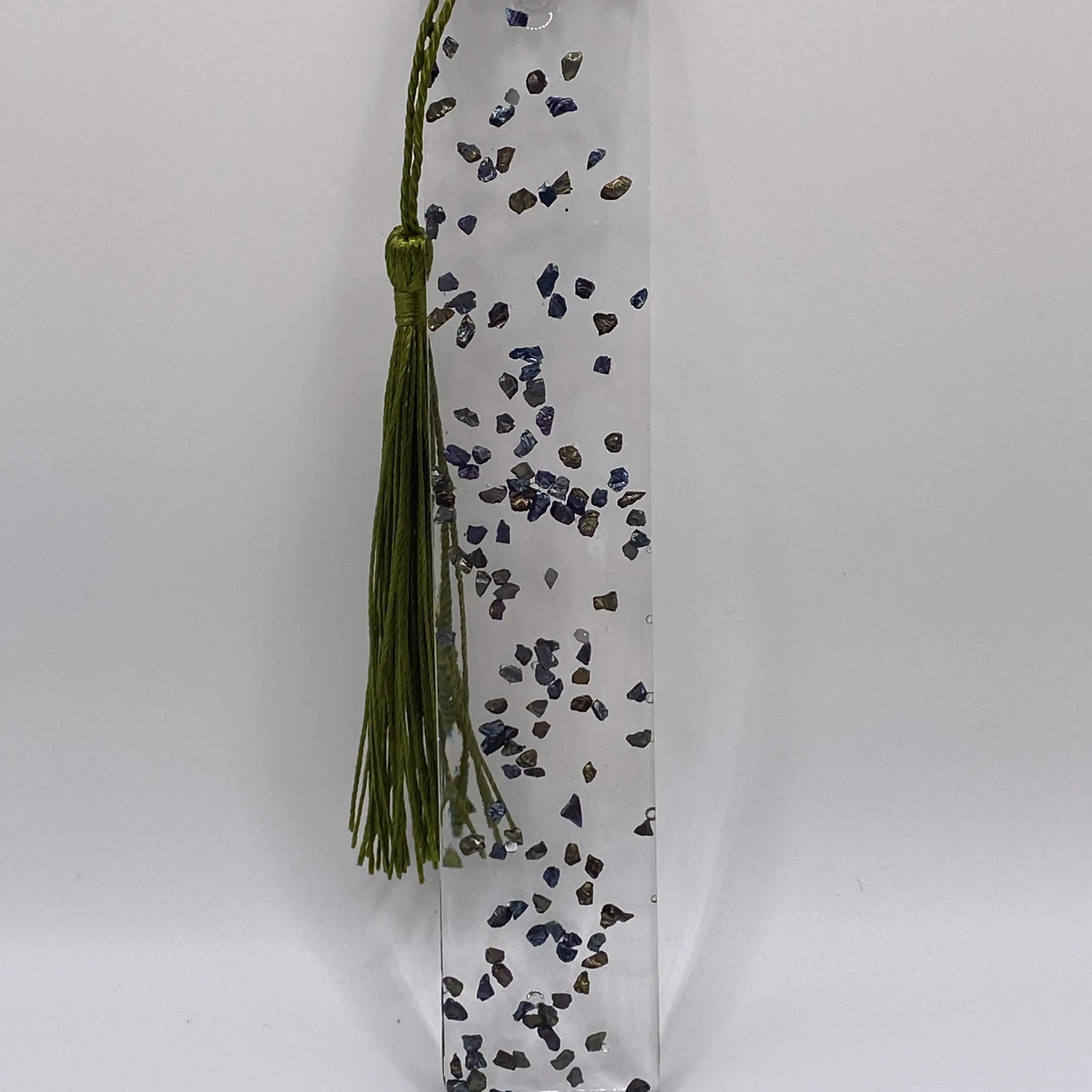 Resin Bookmark-Clear with Black Iridescent Flecks