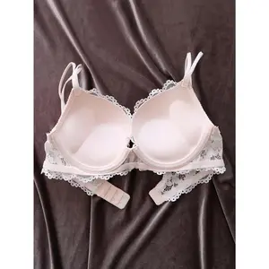 Luxurious Comfort Bra - Double Strap, Thick Cup, Push-Up, Breathable Mesh Design, Soft Lace Trim, Everyday Wear, Mature Style, Women's Lingerie & Underwear for Comfortable Support Fabric Preppy Spandex Womenswear Knit Medium Solid Dark Green valentines