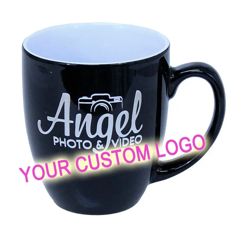Custom Logo Large Black 16oz Coffee Mug #LMG6K-CUSTOM