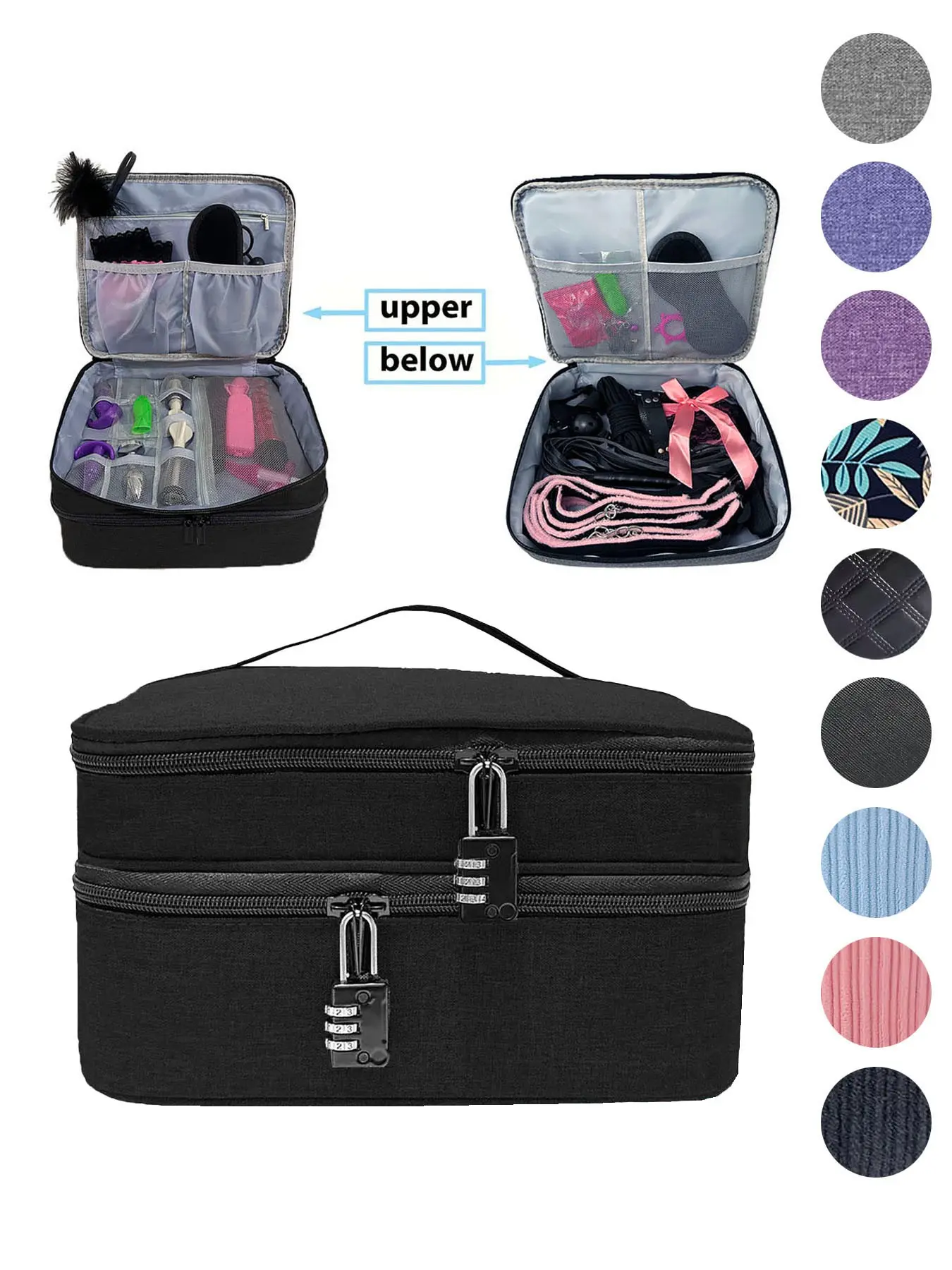 Lockable Adult Storage Bag (two Password Locks), Large Capacity Travel Organizer, Home & Travel Privacy Essential, Travel Essentials Carryall, Travel Accessories