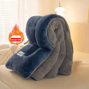 Luxury Thick Down 1pc Comforter - Ultra-Soft & Breathable, Allergy-Free Design, Cozy All-Season Warmth for Fall/Winter, Solid Color Statement Piece for Bedroom Styling & Christmas Decor Super Fluffy Duvet