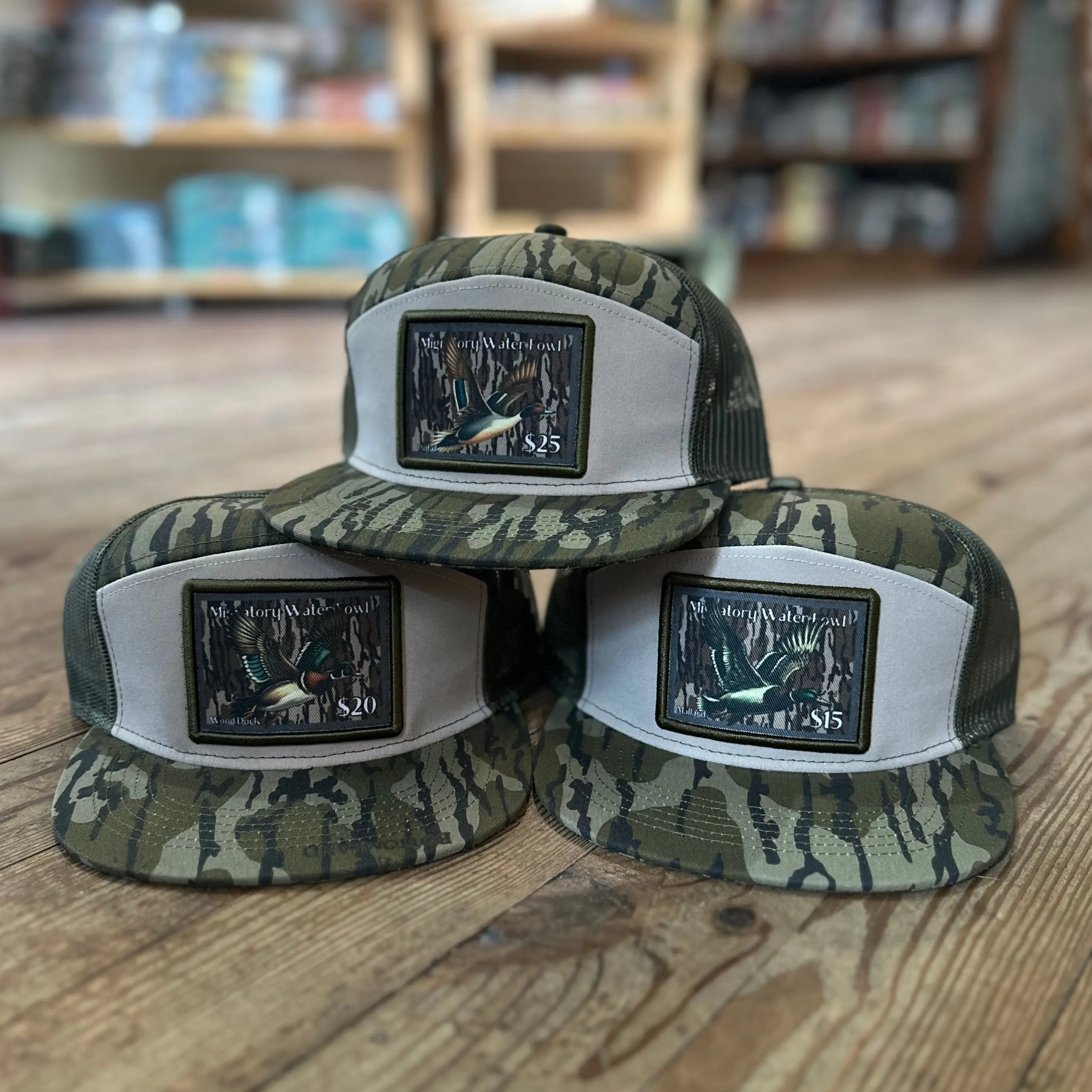 Migratory Waterfowl Duck Stamp Patch Bottomland 7 Panel Hat | AIX Waterfowl