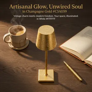 Modern Gold Ambient Table Lamp, Elegant Bedside Light for Bedroom, Restaurant, Bar, Living Room and Table Decor