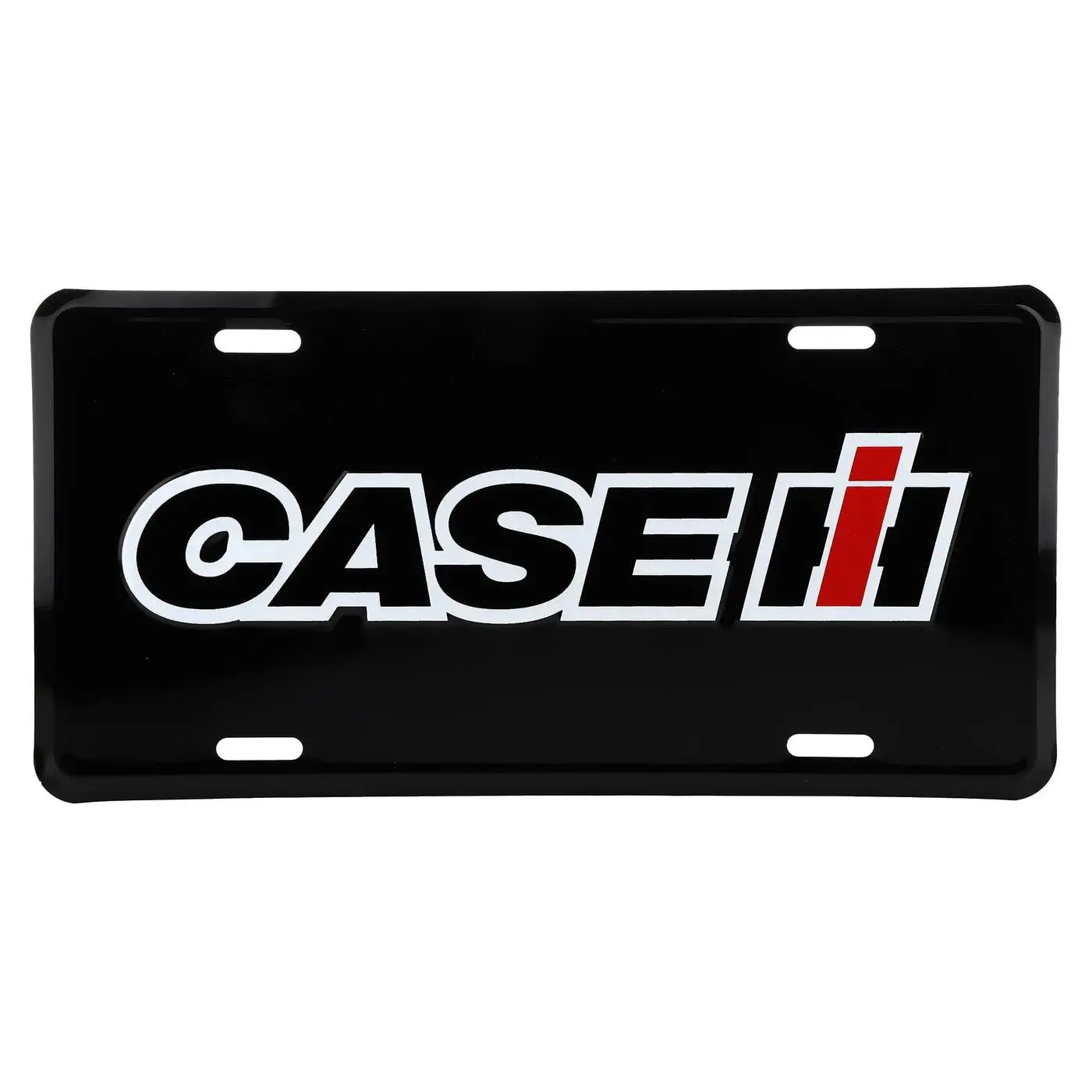 CASE IH Black License Plate | Aluminum Vanity Front Car Tag | Decorative Metal Auto Plate for Tractor Farm Truck | 12 x 6 Inch
