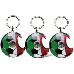 Mexico Soccer Bottle Opener Keychain - Set of 3