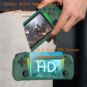 Classic Game Console, 4.3 Inch Retro Handheld Gaming Console, 20 Emulators, TV Connection,WiFi Online Battle, Rechargeable Pocket Game-pad