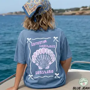Saltwater Seashells Sunshine Shirt, Beach Tshirt, Summer Graphic Tee, Seashell Shirt, Preppy Summer Tee, Womens Summer Shirts, Beachy Shirt
