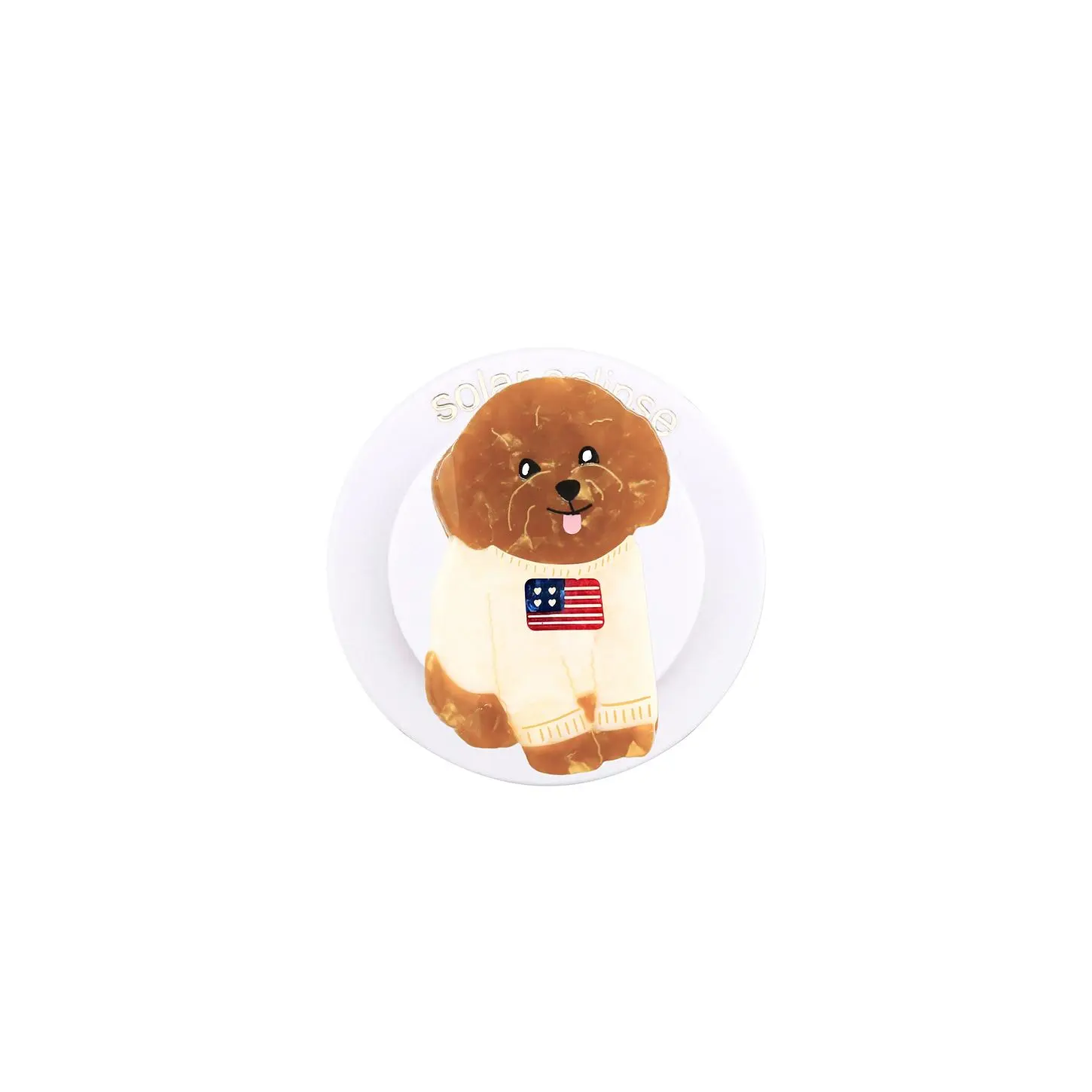 Solar Eclipse Hand-Painted Americana Puppy Grip Charm