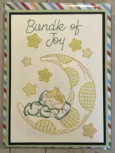 Bundle Of Joy Embroidered Greeting Card