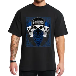 Southside Blue Bandana Chicano Clothes Chicana Cholo Chola Style Clothing Unisex Hoodie Medium Heavy Sweatshirt for Men & Women Streetwear